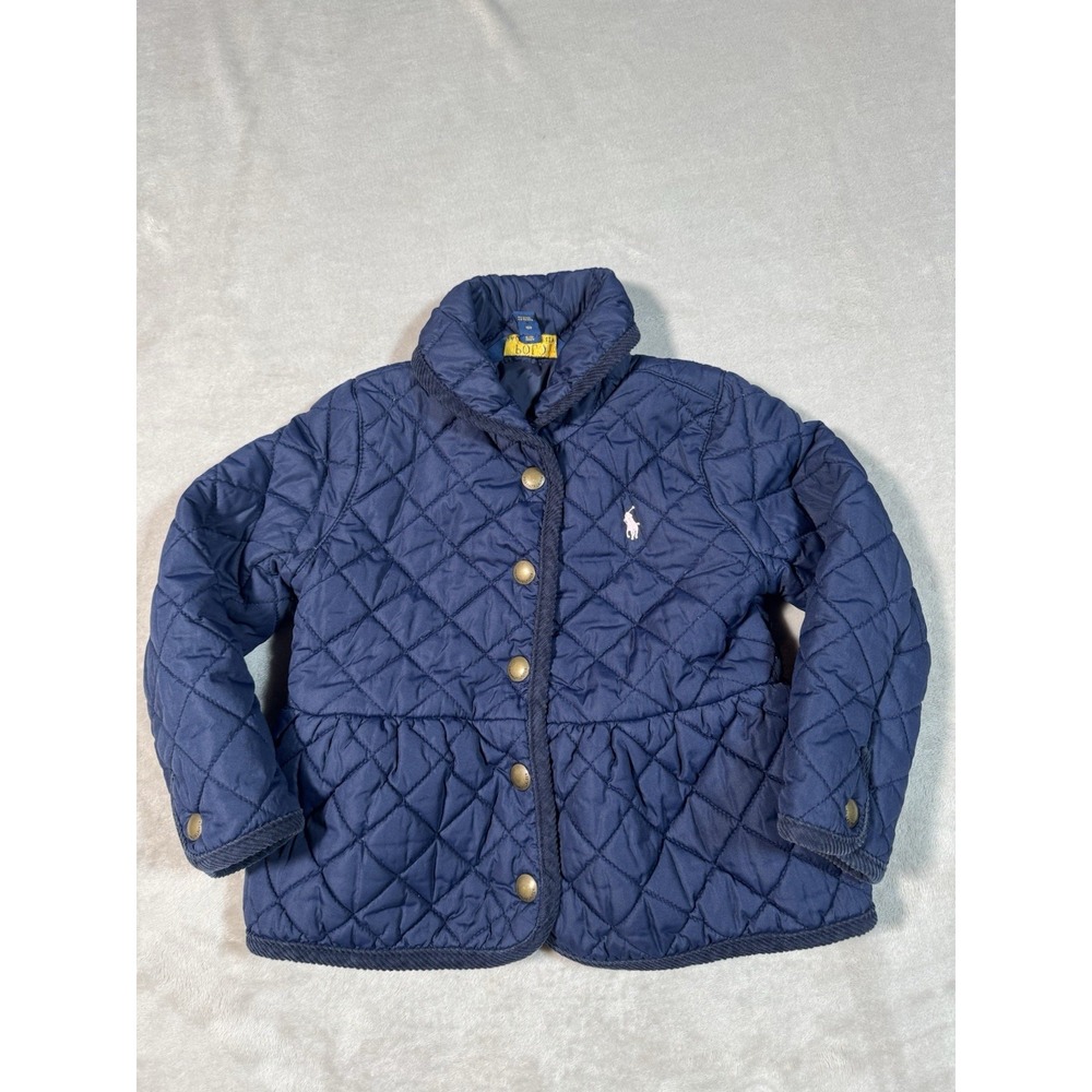 Polo Ralph Lauren Blue Quilted Jacket Pink Pony TODDLER 3T BOYS GIRLS
